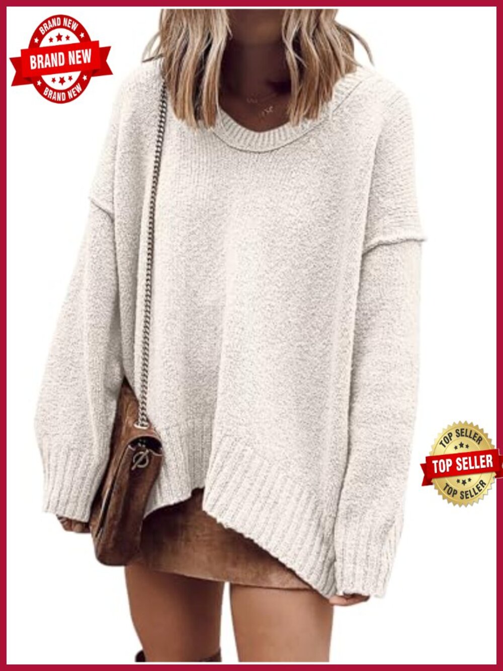 Oversized Scoop V Neck Batwing Sleeve Sweater Pullover High Low Hem